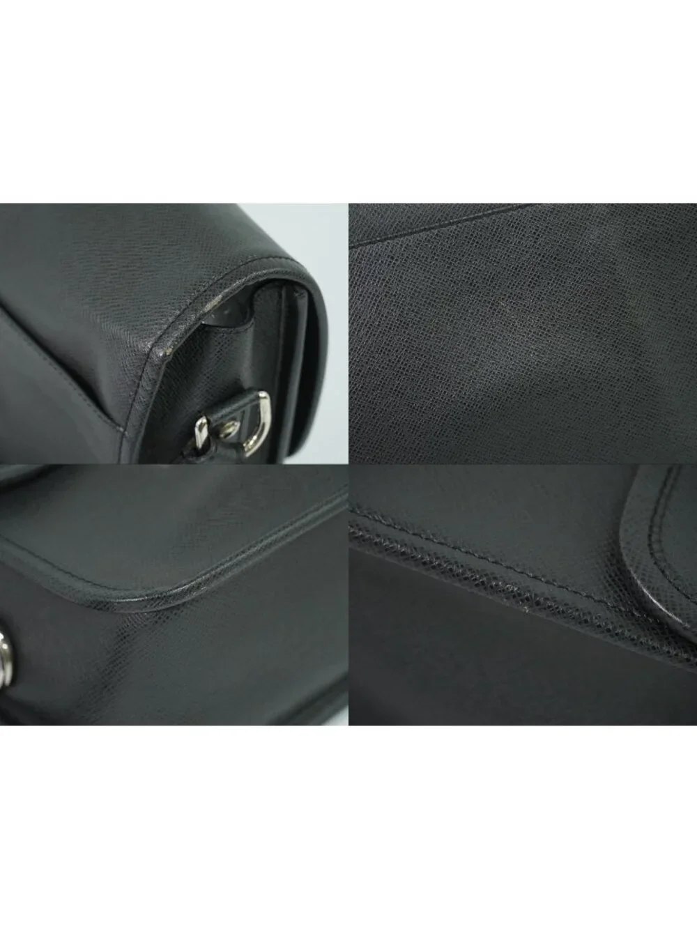 Louis Vuitton LV Arecreasing Lee Taiga Leather Shoulder Bag Ardoise Black